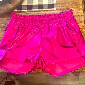 Hot Pink metallic shorts